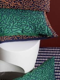 The Conran Shop Ripple Cotton Cushion Cover, Green - thumbnail 3