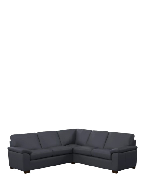 John Lewis Camden 5+ Seater Corner Leather Sofa, Dark Leg - image 1