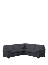 John Lewis Camden 5+ Seater Corner Leather Sofa, Dark Leg