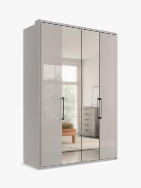 John Lewis Osaka 1.5m Bi-Fold Wardrobe with 2 Glass Doors & 2 Mirrored Doors - image 1
