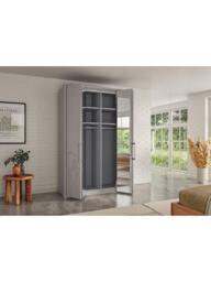 John Lewis Osaka 1.5m Bi-Fold Wardrobe with 2 Glass Doors & 2 Mirrored Doors - thumbnail 3