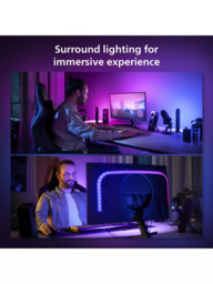 Philips Hue Play Gradient Smart Lighting Adjustable Colour Changing LED Lightstrip for 24” to 27” PC Monitors, 15W, 90.5cm, Pack of 3 - thumbnail 4