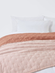 John Lewis Chambray Stripe Reversible Quilted Bedspread - thumbnail 1