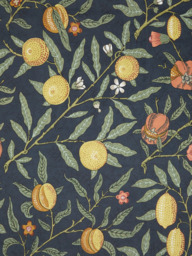 Morris & Co. Fruit Pair Lined Pencil Pleat Curtains, Ink Blue - thumbnail 2