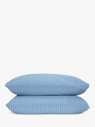 Piglet in Bed Washed Cotton Percale Favourite Shirt Stripe Bedding, Pale Blue - thumbnail 5