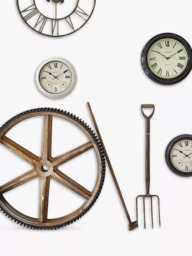 Lascelles Analogue Roman Numeral Station Outdoor Wall Clock, 45cm, Black - thumbnail 4
