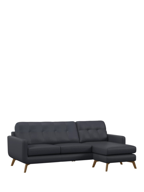 John Lewis Barbican RHF Chaise Leather Sofa, Light Leg - image 1