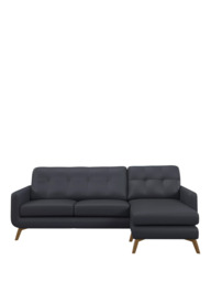 John Lewis Barbican RHF Chaise Leather Sofa, Light Leg - thumbnail 5