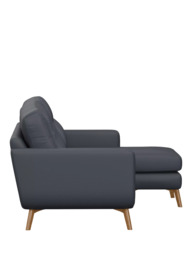 John Lewis Barbican RHF Chaise Leather Sofa, Light Leg - thumbnail 3