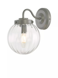 Laura Ashley Georgie Outdoor Glass Globe Wall Light, Grey - thumbnail 3