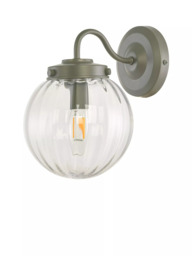 Laura Ashley Georgie Outdoor Glass Globe Wall Light, Grey - thumbnail 1