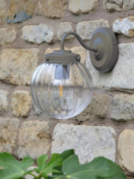 Laura Ashley Georgie Outdoor Glass Globe Wall Light, Grey - thumbnail 5