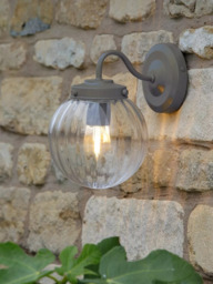 Laura Ashley Georgie Outdoor Glass Globe Wall Light, Grey - thumbnail 2