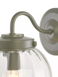 Laura Ashley Georgie Outdoor Glass Globe Wall Light, Grey - thumbnail 4