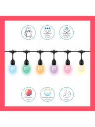 WiZ Smart LED White and Colour Outdoor Festoon Lights - thumbnail 2