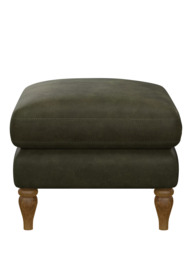 John Lewis Camber Leather Footstool, Light Leg - thumbnail 3
