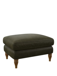 John Lewis Camber Leather Footstool, Light Leg - thumbnail 1