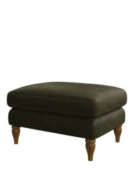 John Lewis Camber Leather Footstool, Light Leg - thumbnail 4