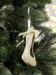 John Lewis The Enthusiast Stiletto with Bow Bauble, Gold - thumbnail 2