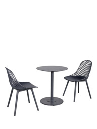 KETTLER Café Milano 2-Seater Garden Bistro Table & Chairs Set, Grey - thumbnail 1