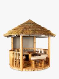 Breeze House Savannah Signature Cape Reed Thatch Roof Circular Gazebo, FSC-Certified (Scandinavian Redwood) - thumbnail 1