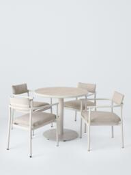 John Lewis Holte Round Garden Dining Table, 90cm, Beige - thumbnail 3