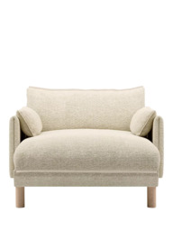 Cozmo Cosy 1.5 Seater Chaise Snuggler, Ecru Boucle Natural Piping - thumbnail 3