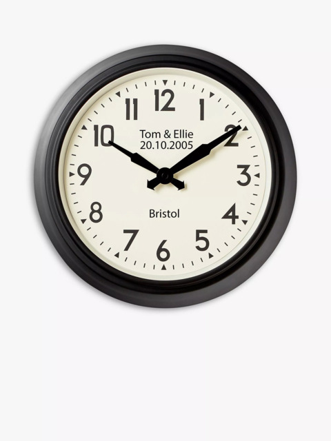 Lascelles Personalised Smiths Analogue Wall Clock, 37cm, Black - image 1