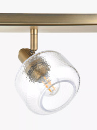 John Lewis Ruisseau 4 Spotlight Ceiling Bar, Matte Antique Brass - thumbnail 3