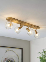 John Lewis Ruisseau 4 Spotlight Ceiling Bar, Matte Antique Brass - thumbnail 4