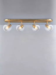 John Lewis Ruisseau 4 Spotlight Ceiling Bar, Matte Antique Brass