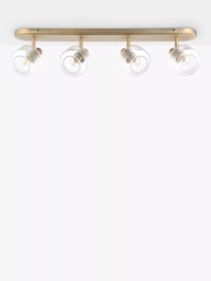 John Lewis Ruisseau 4 Spotlight Ceiling Bar, Matte Antique Brass - thumbnail 2