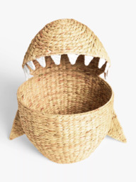 John Lewis Kids' Shark Water Hyacinth Storage Basket - thumbnail 3