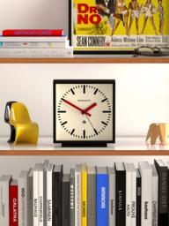 Newgate Clocks Railway Silent Sweep Square Analogue Mantel Clock, 20cm, Black - thumbnail 3