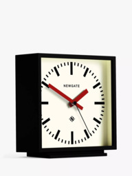 Newgate Clocks Railway Silent Sweep Square Analogue Mantel Clock, 20cm, Black - thumbnail 2
