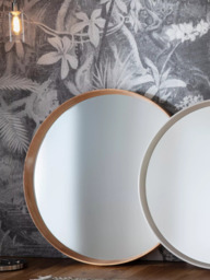 Gallery Direct Keaton Round Wood Frame Wall Mirror - thumbnail 2