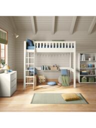 Stompa Arven High Sleeper Bed Frame, White - thumbnail 4