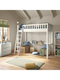 Stompa Arven High Sleeper Bed Frame, White - thumbnail 3