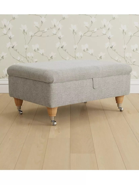 Laura Ashley Mortimer Footstool, Oak Leg