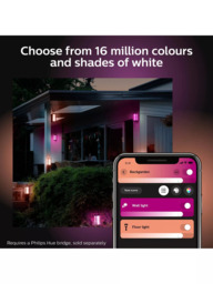 Philips Hue White and Colour Ambiance Impress LED Smart Outdoor Wall Light, Black - thumbnail 3