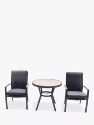 LG Outdoor Monza 2-Seater Garden Bistro Table & Chairs Set, Grey - thumbnail 1