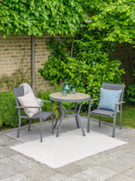 LG Outdoor Monza 2-Seater Garden Bistro Table & Chairs Set, Grey - thumbnail 2