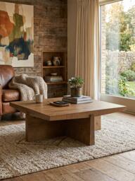 John Lewis Wedge Square Coffee Table, Dark Oak - thumbnail 2