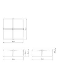 John Lewis Wedge Square Coffee Table, Dark Oak - thumbnail 6