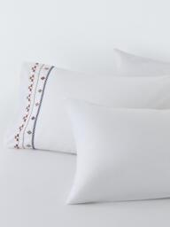 John Lewis Palmar Washed Cotton Embroidered Percale Duvet Cover Set, Multi - thumbnail 3