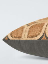John Lewis Retro Geometric Embroidered Cushion, Natural - thumbnail 4