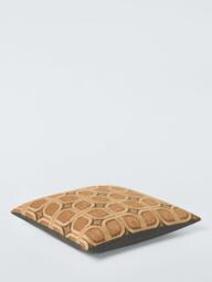 John Lewis Retro Geometric Embroidered Cushion, Natural - thumbnail 3