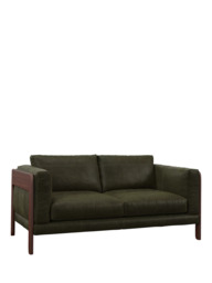 John Lewis Nest Medium 2 Seater Leather Sofa, Dark Leg