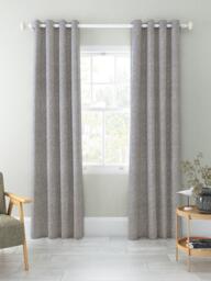 John Lewis Boucle Pair Blackout/Thermal Lined Eyelet Curtains - thumbnail 2