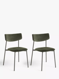 John Lewis ANYDAY Motion Corduroy Velvet Upholstered Dining Chairs, Set of 2 - thumbnail 1